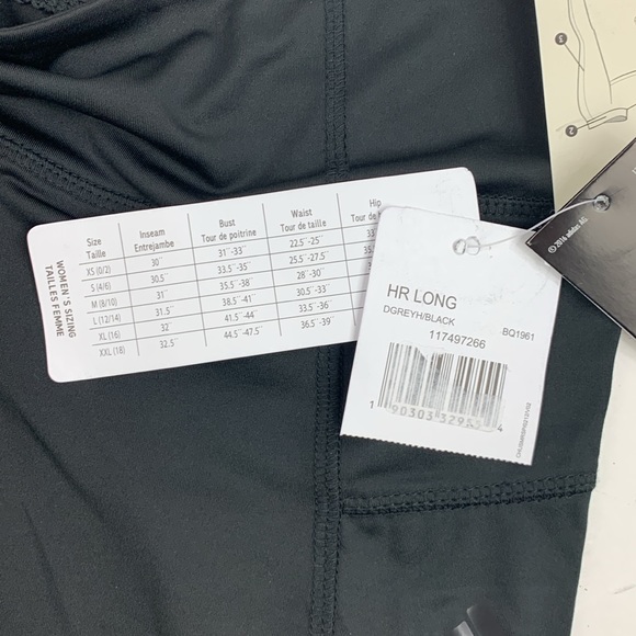 Adidas climalite Black High Rise Leggings Medium Stretch Support HR Long New NWT - Picture 7 of 13